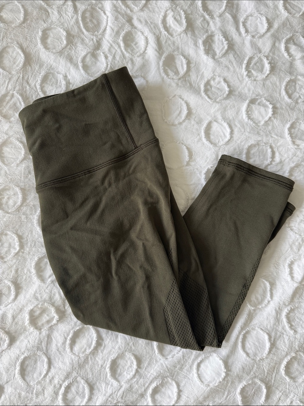lululemon athletica Olive Green High-Waist Cropped Leggings with Cut-Outs